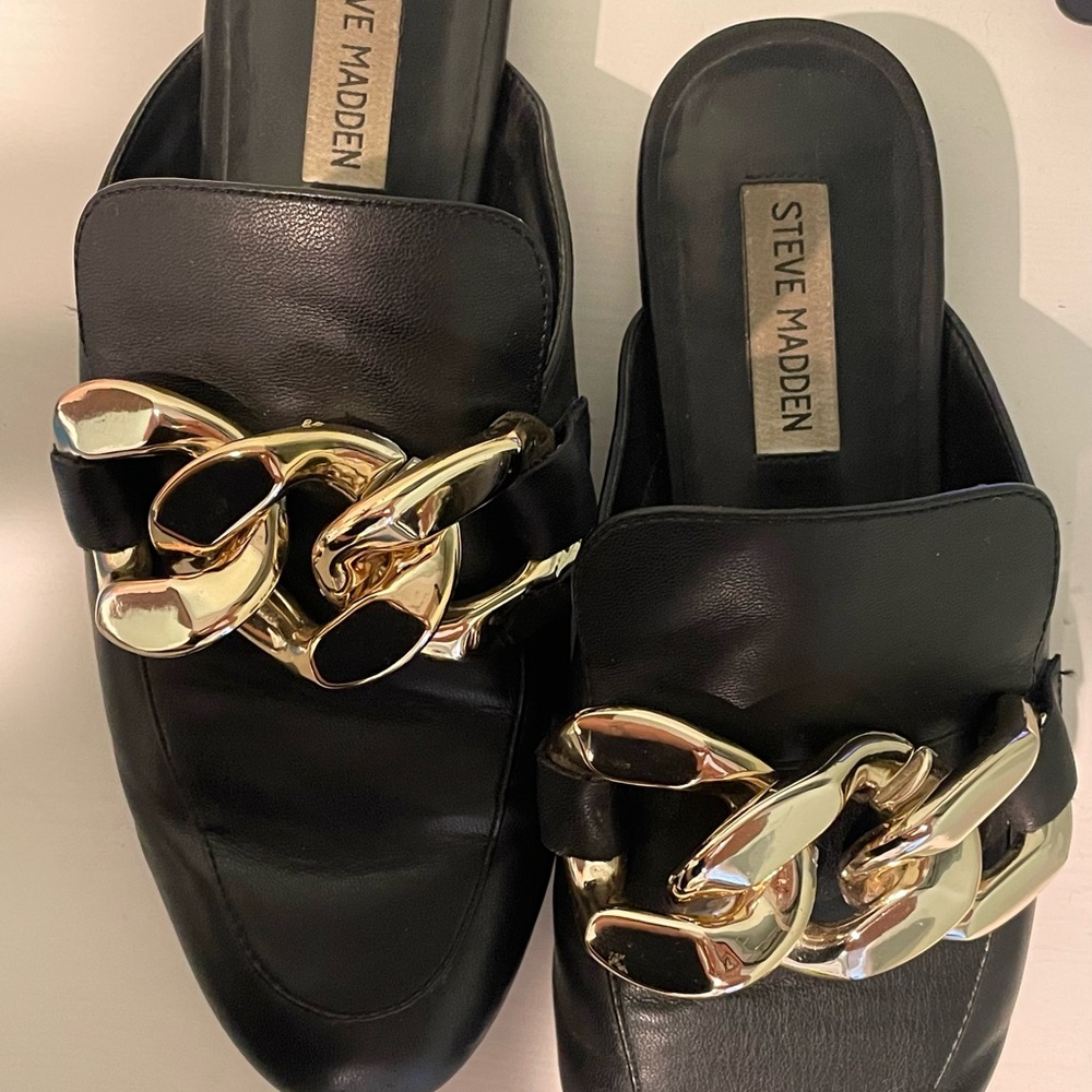 Steve Madden black leather shoes